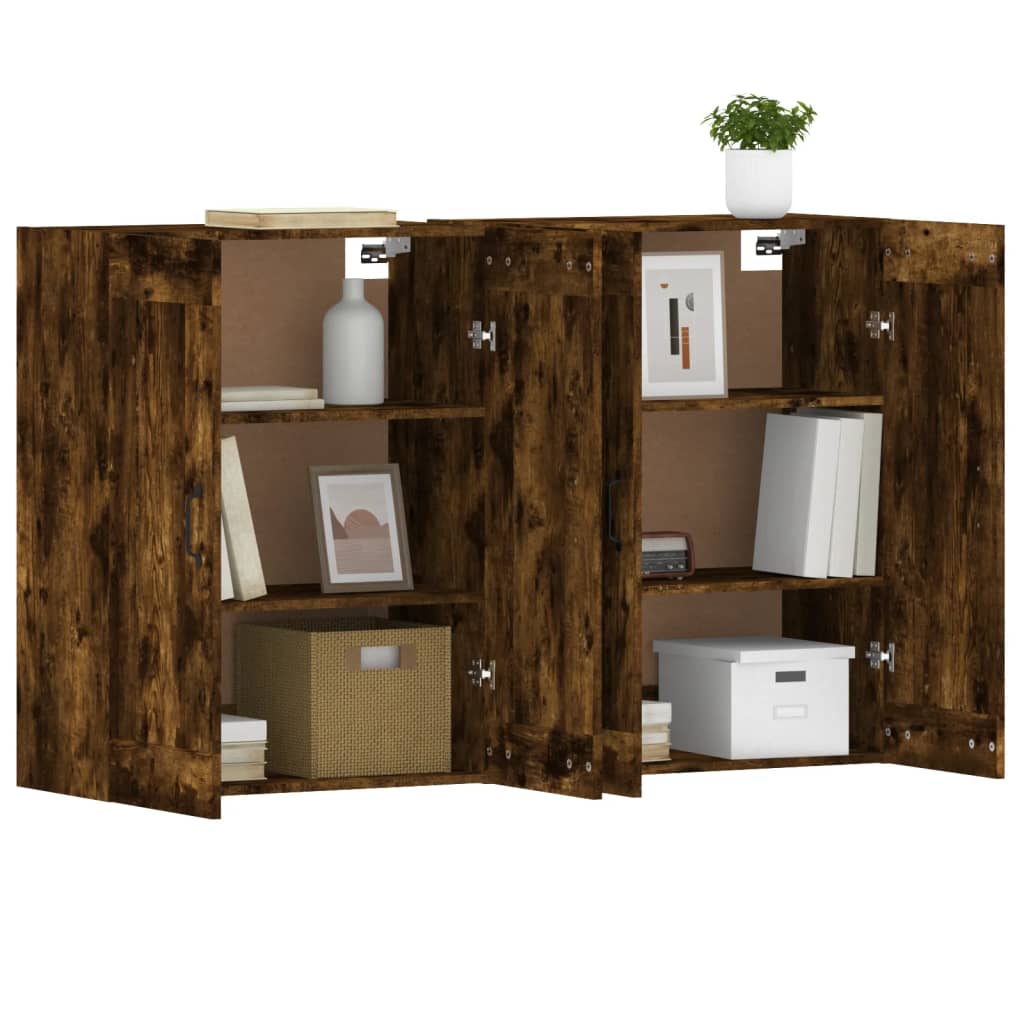 Armoires murales 2 pcs chêne fumé bois d'ingénierie - XIOS