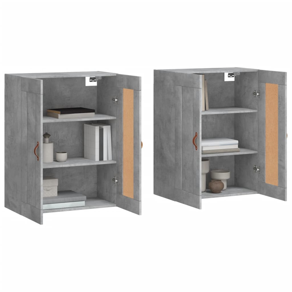 Armoires murales 2 pcs gris béton bois d'ingénierie - XIOS