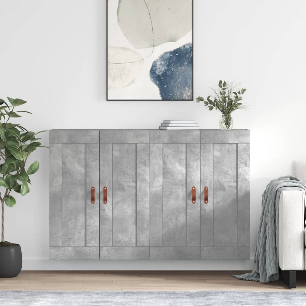 Armoires murales 2 pcs gris béton bois d'ingénierie - XIOS