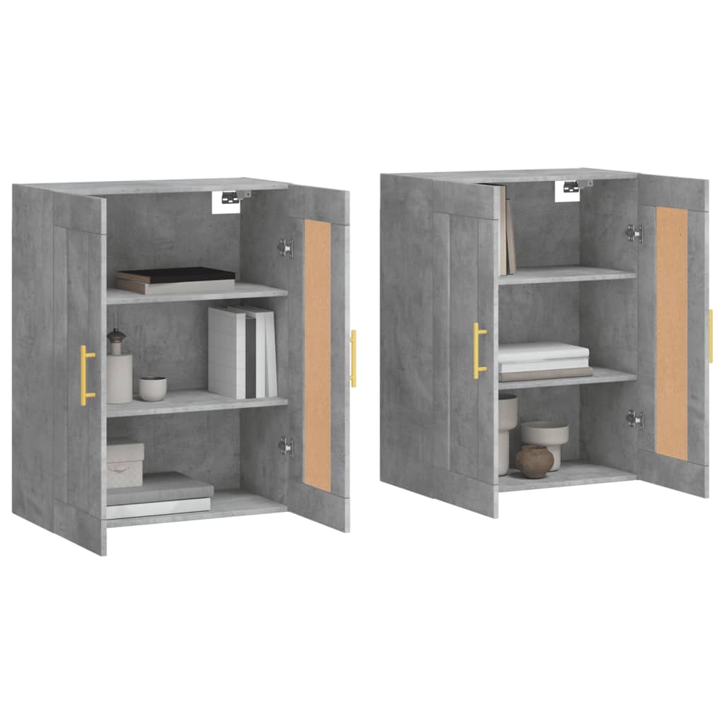 Armoires murales 2 pcs gris béton bois d'ingénierie - XIOS