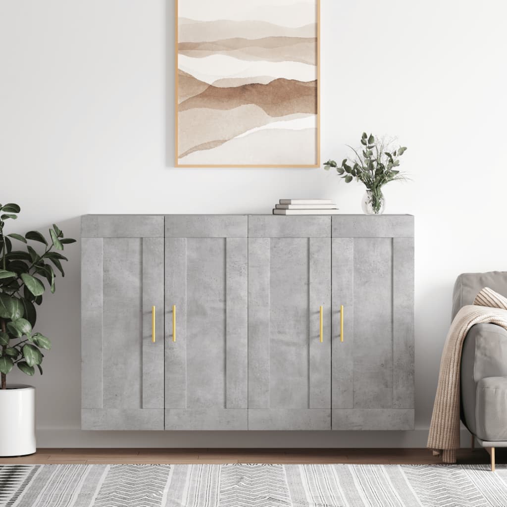 Armoires murales 2 pcs gris béton bois d'ingénierie - XIOS