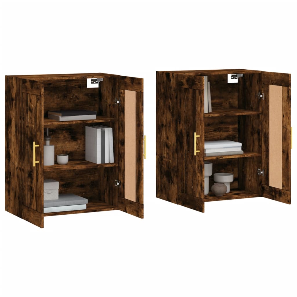 Armoires murales 2 pcs chêne fumé bois d'ingénierie - XIOS