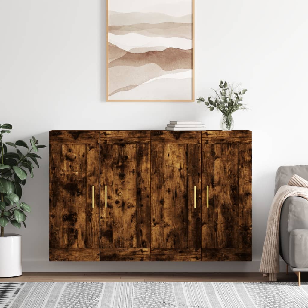 Armoires murales 2 pcs chêne fumé bois d'ingénierie - XIOS