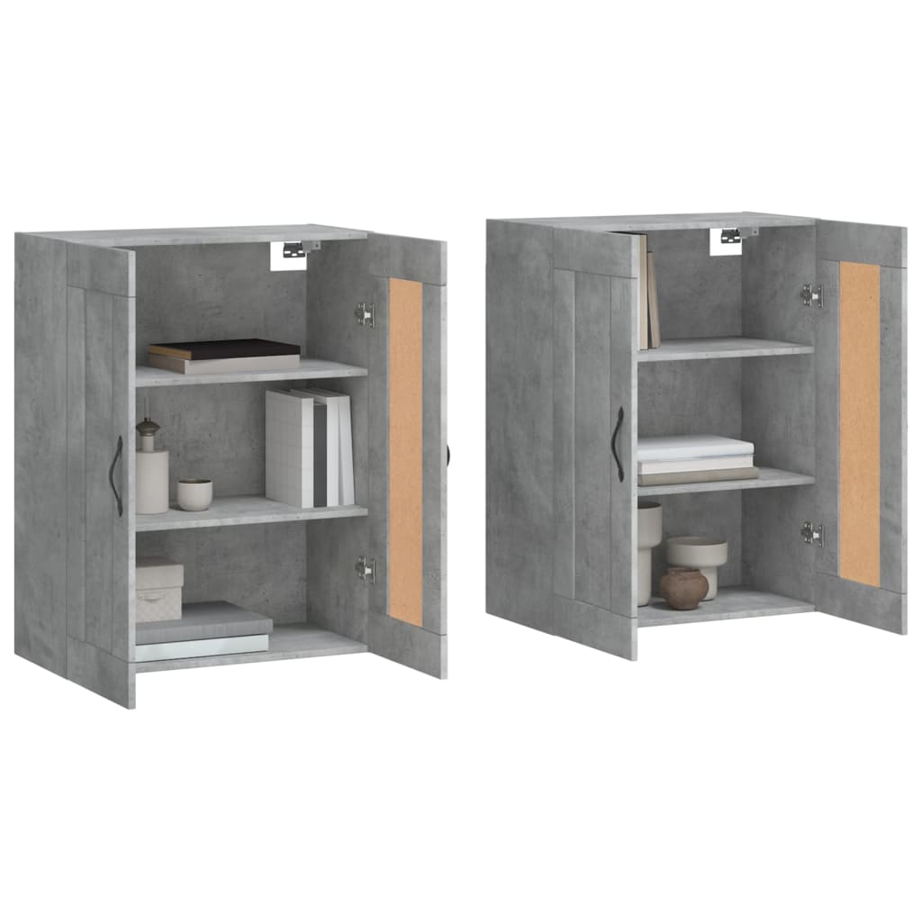Armoires murales 2 pcs gris béton bois d'ingénierie - XIOS