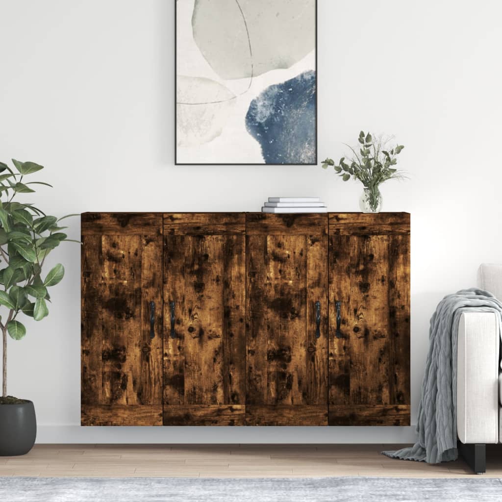 Armoires murales 2 pcs chêne fumé bois d'ingénierie - XIOS