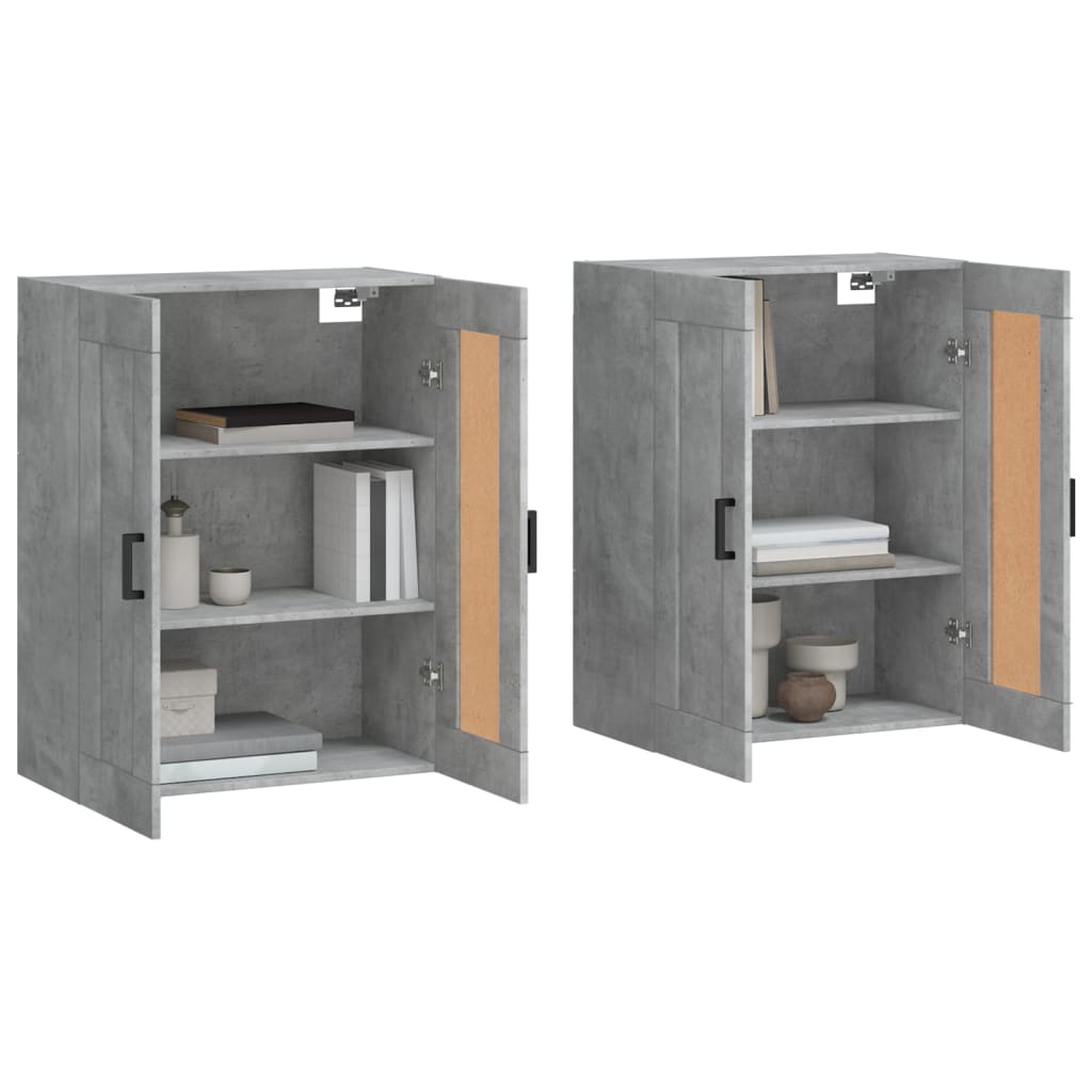 Armoires murales 2 pcs gris béton bois d'ingénierie - XIOS