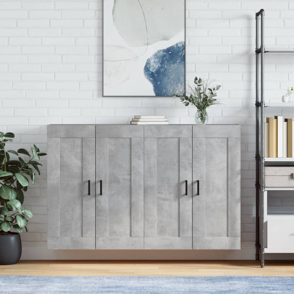 Armoires murales 2 pcs gris béton bois d'ingénierie - XIOS