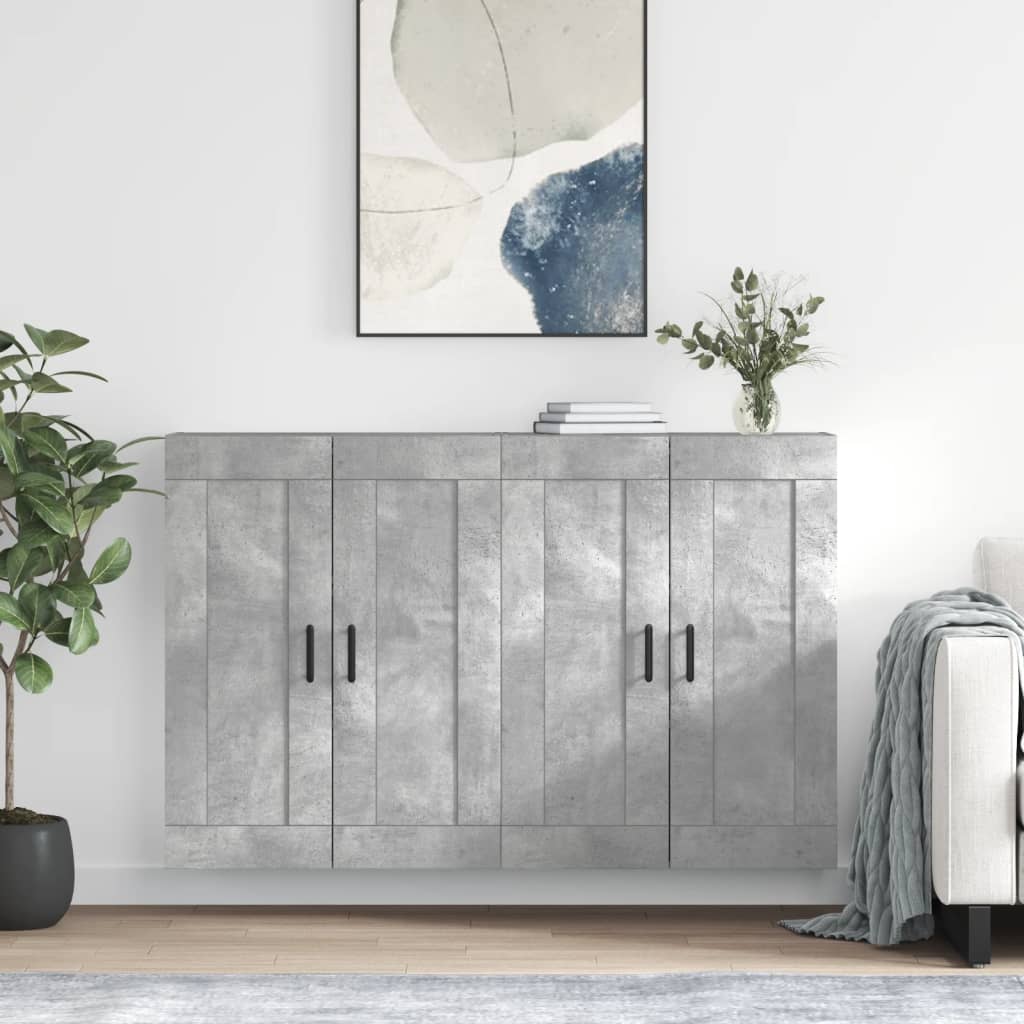 Armoires murales 2 pcs gris béton bois d'ingénierie - XIOS