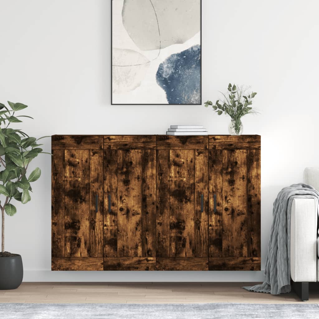 Armoires murales 2 pcs chêne fumé bois d'ingénierie - XIOS
