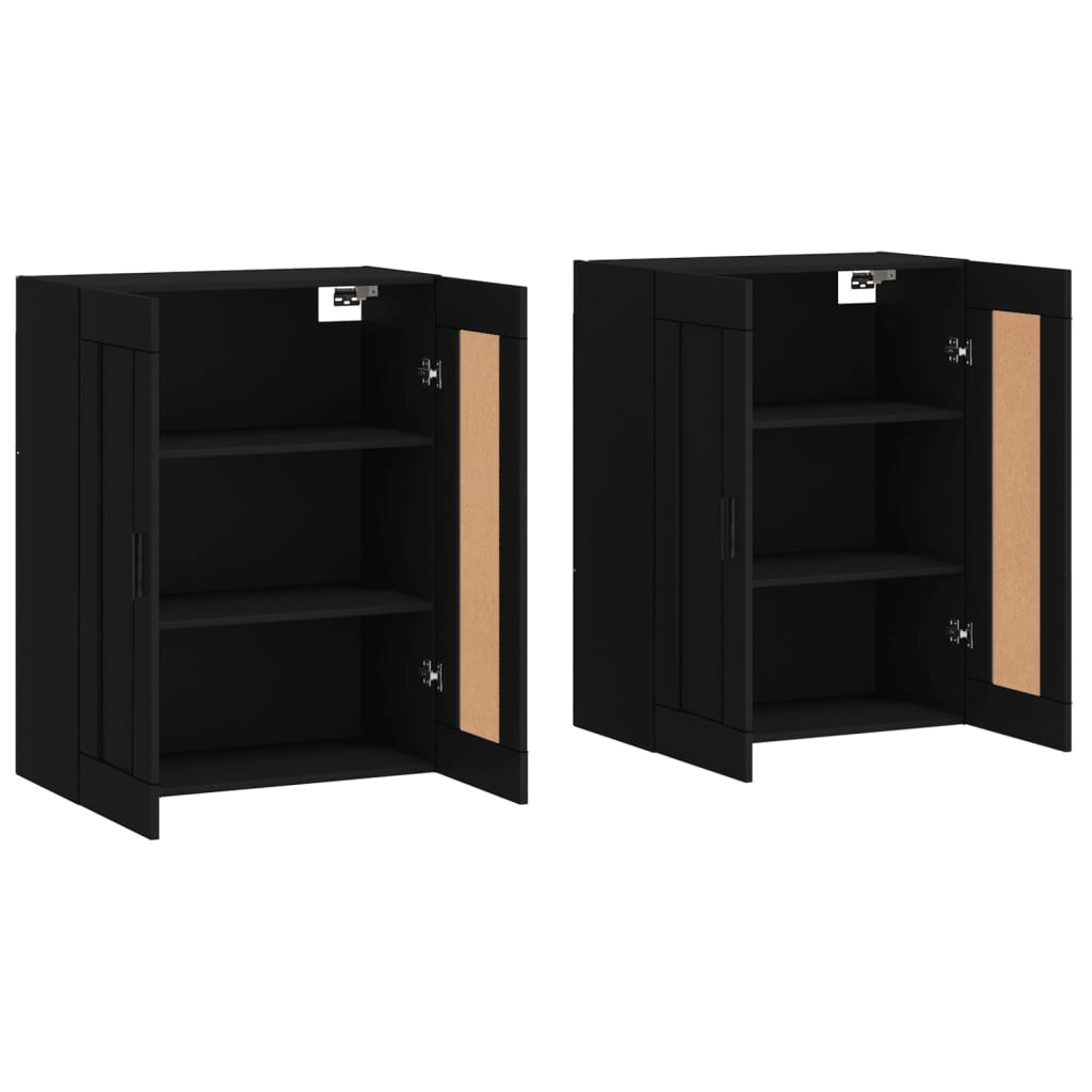 Armoires murales 2 pcs noir bois d'ingénierie - XIOS