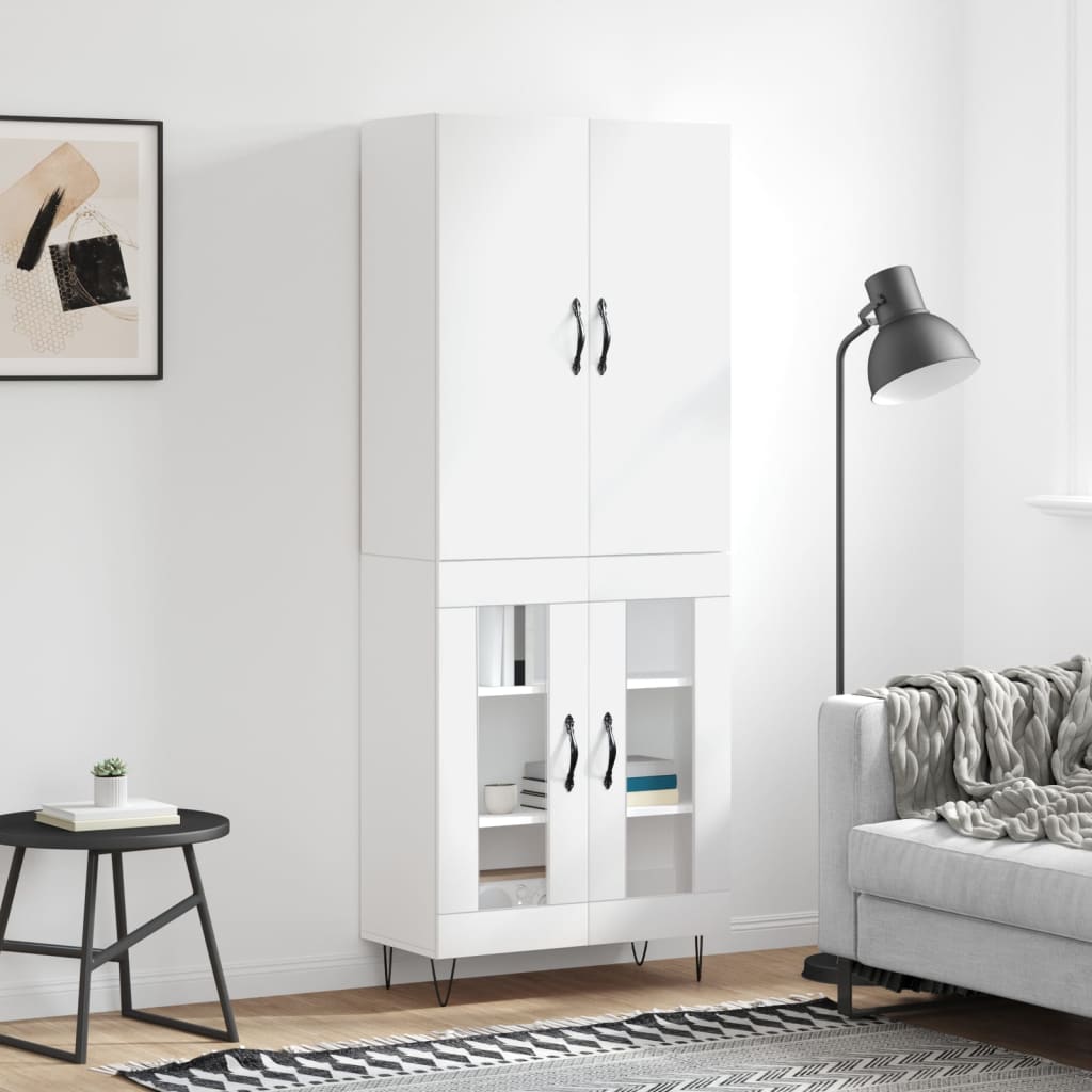 Buffet haut Blanc 69,5x34x180 cm Bois d'ingénierie - XIOS