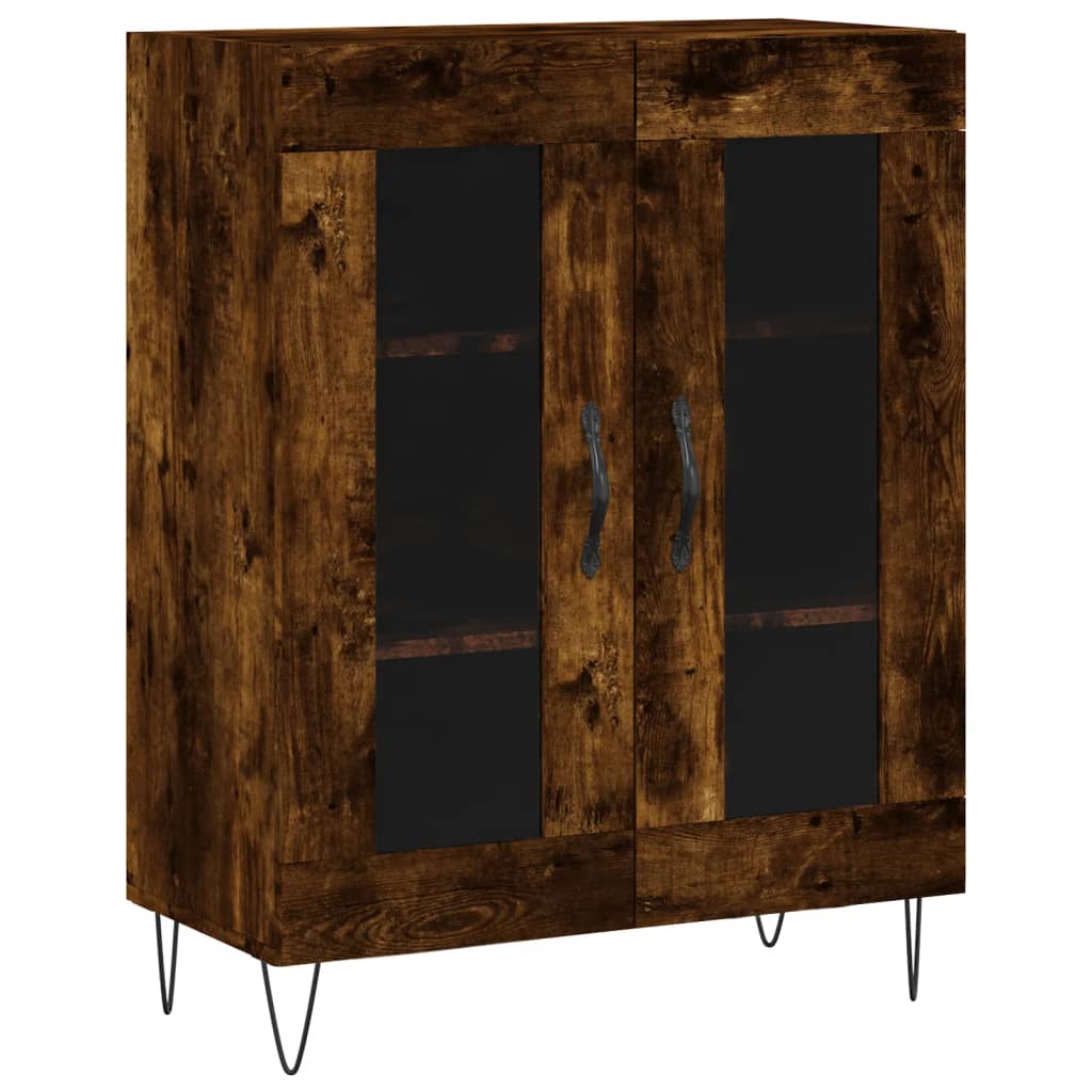 Buffet haut Chêne fumé 69,5x34x180 cm Bois d'ingénierie - XIOS