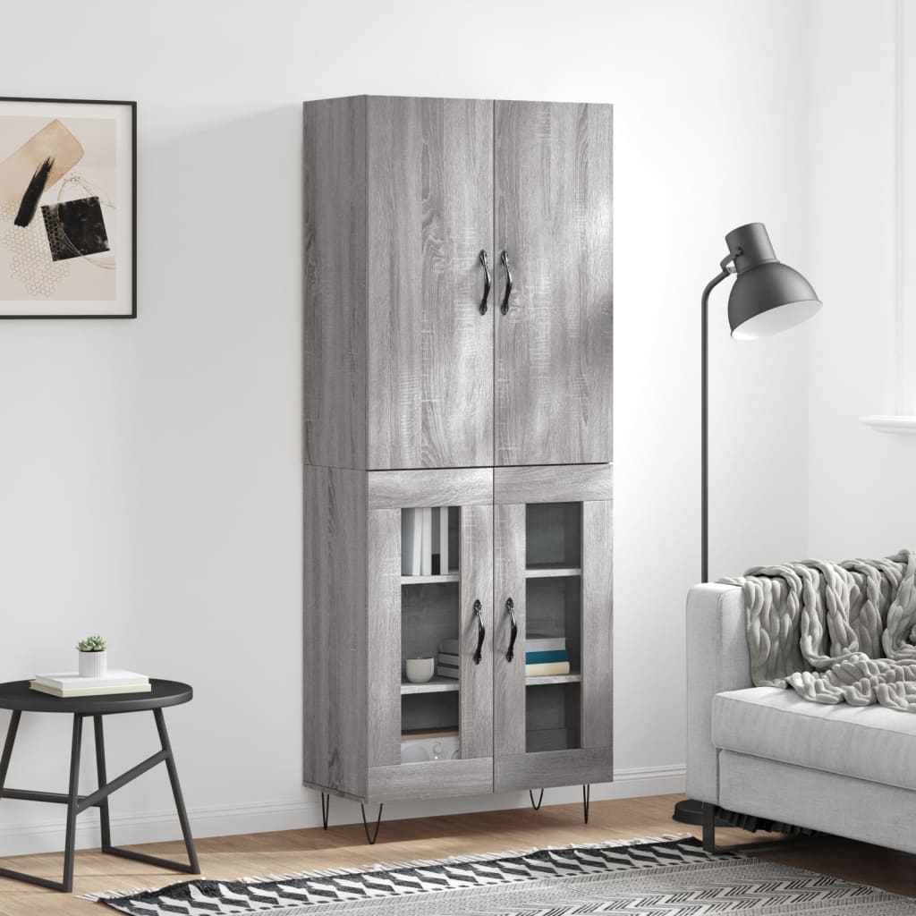 Buffet haut Sonoma gris 69,5x34x180 cm Bois d'ingénierie - XIOS