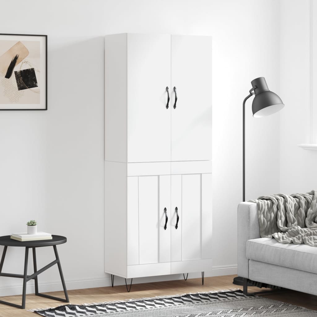 Buffet haut Blanc 69,5x34x180 cm Bois d'ingénierie - XIOS
