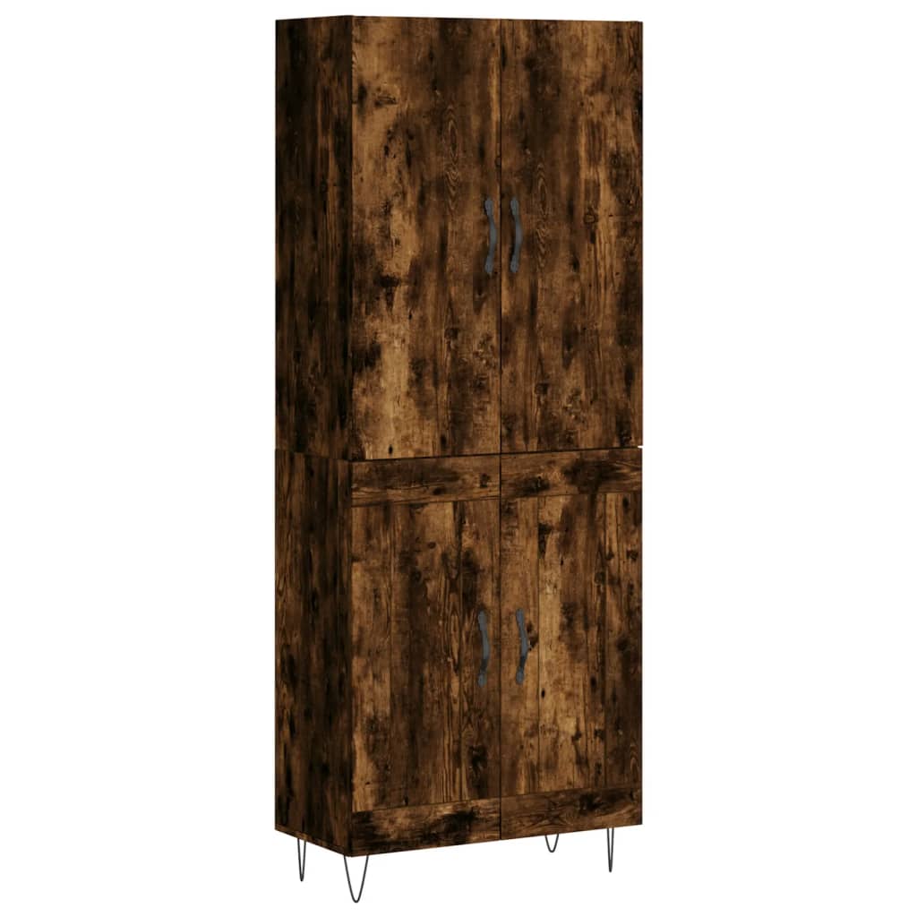 Buffet haut Chêne fumé 69,5x34x180 cm Bois d'ingénierie - XIOS