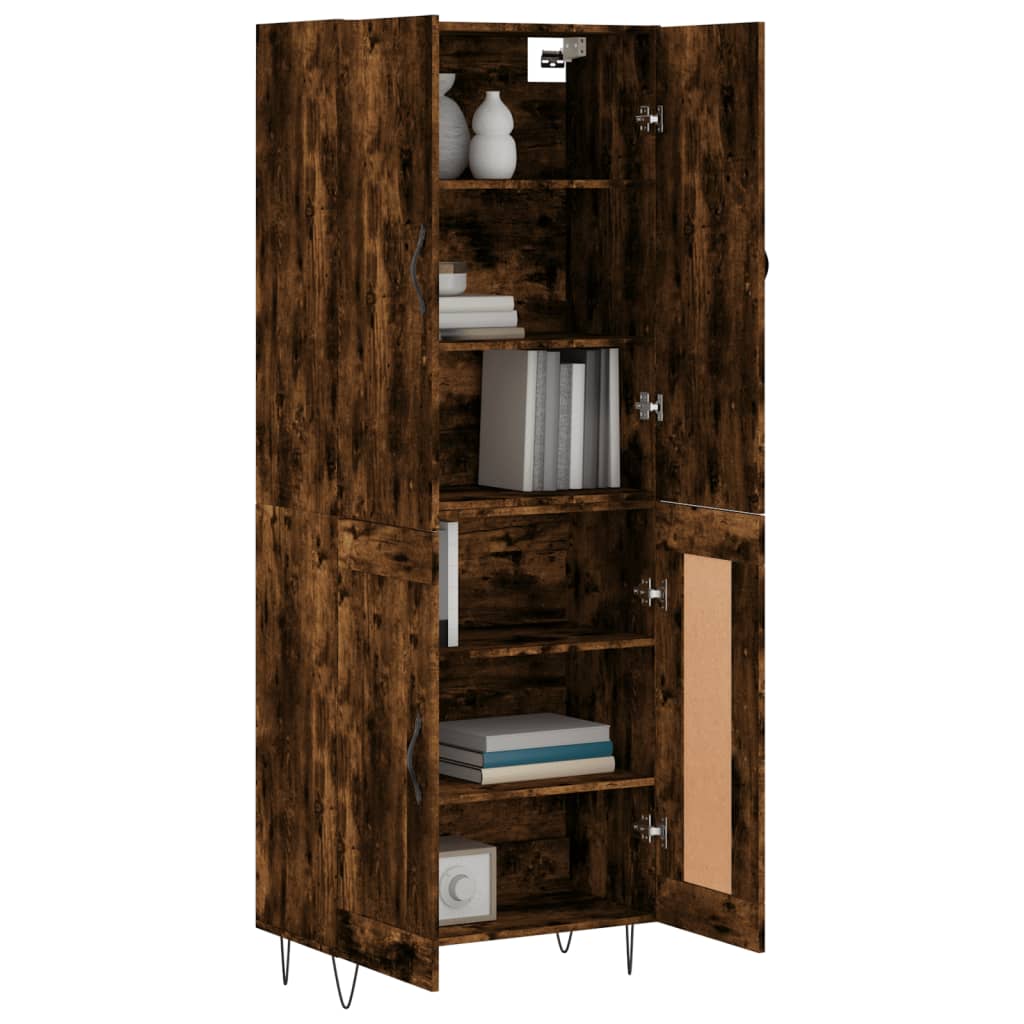 Buffet haut Chêne fumé 69,5x34x180 cm Bois d'ingénierie - XIOS