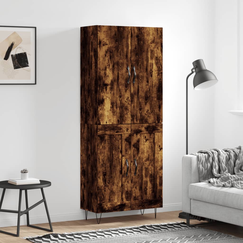 Buffet haut Chêne fumé 69,5x34x180 cm Bois d'ingénierie - XIOS