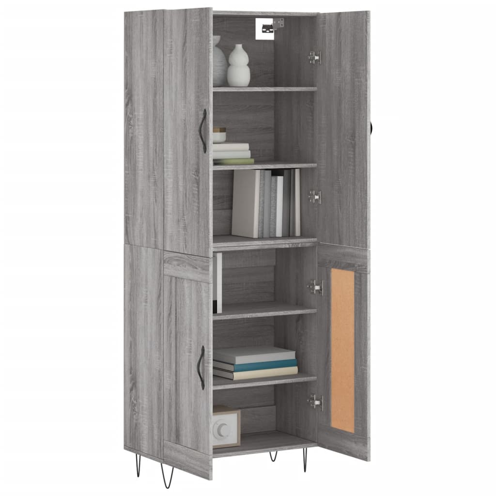 Buffet haut Sonoma gris 69,5x34x180 cm Bois d'ingénierie - XIOS