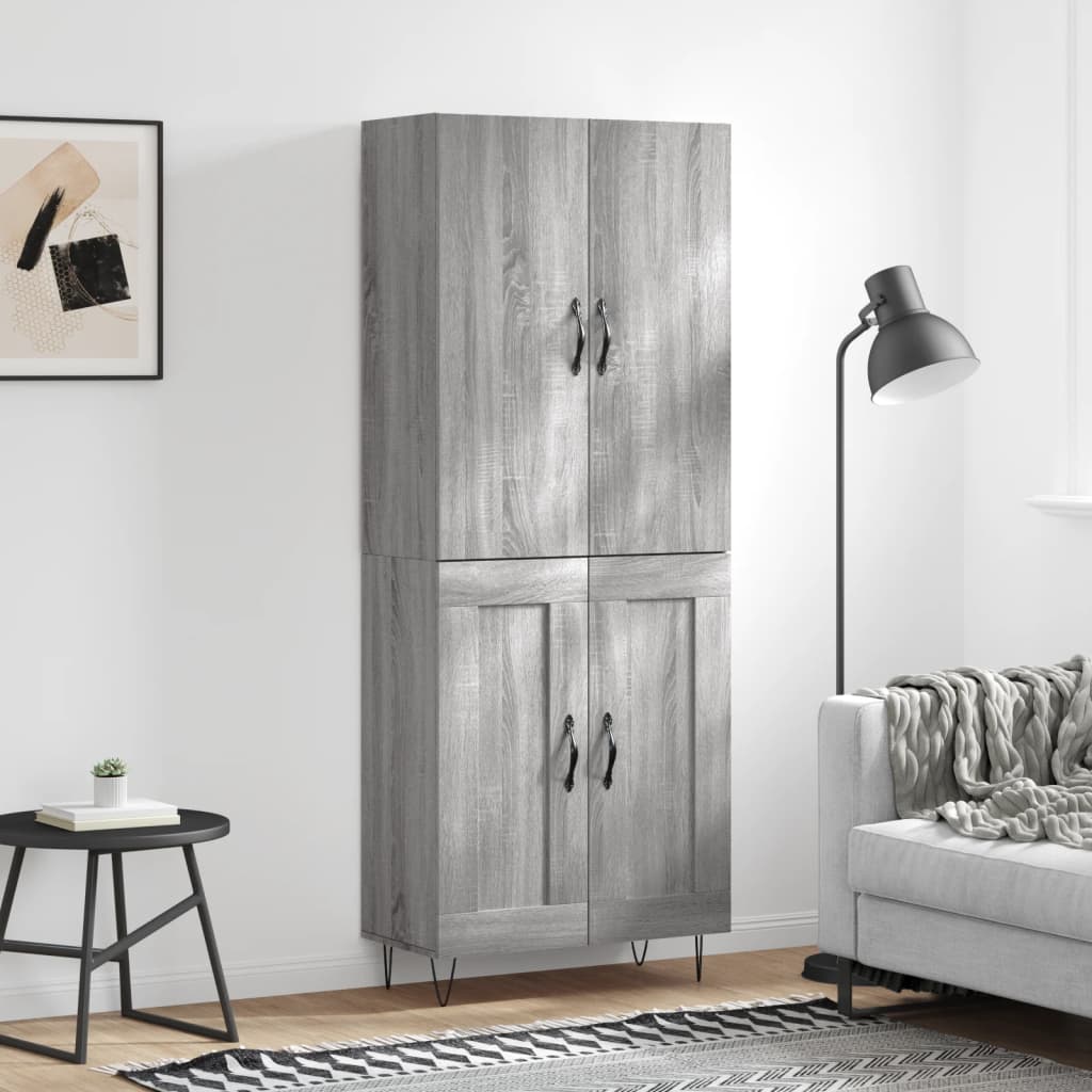Buffet haut Sonoma gris 69,5x34x180 cm Bois d'ingénierie - XIOS