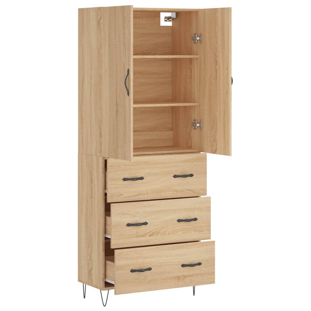 Buffet haut Chêne sonoma 69,5x34x180 cm Bois d'ingénierie - XIOS