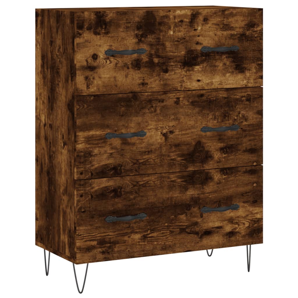 Buffet haut Chêne fumé 69,5x34x180 cm Bois d'ingénierie - XIOS