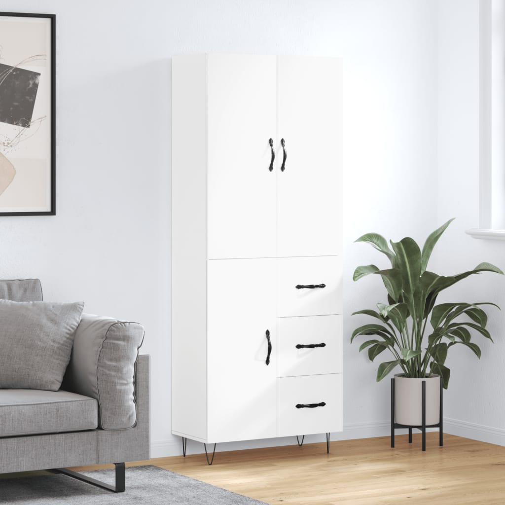 Buffet haut Blanc 69,5x34x180 cm Bois d'ingénierie - XIOS