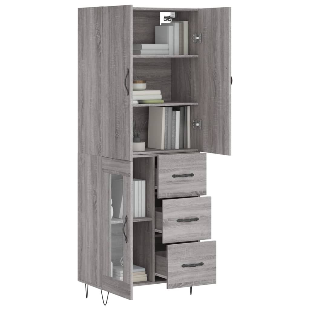 Buffet haut Sonoma gris 69,5x34x180 cm Bois d'ingénierie - XIOS