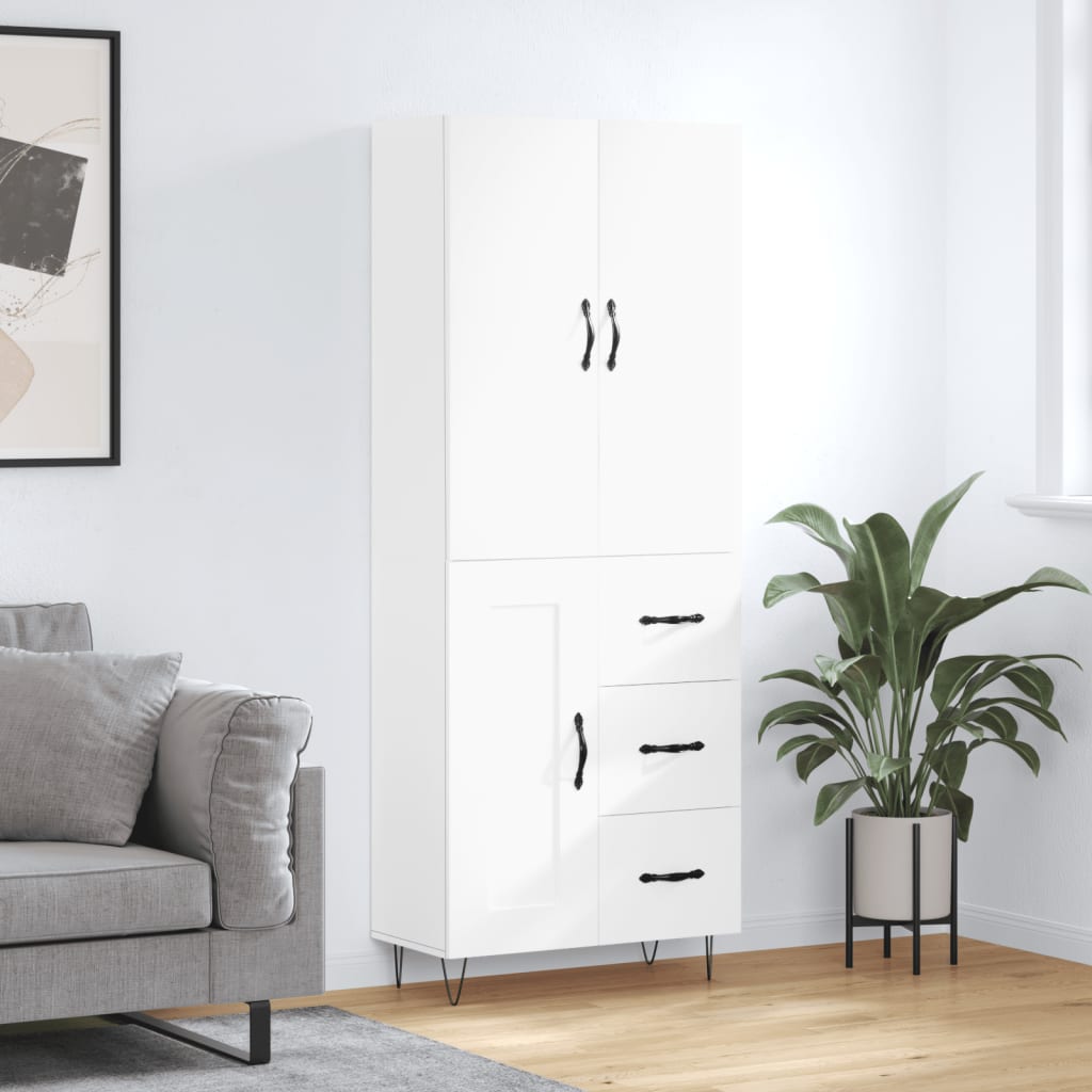 Buffet haut Blanc 69,5x34x180 cm Bois d'ingénierie - XIOS