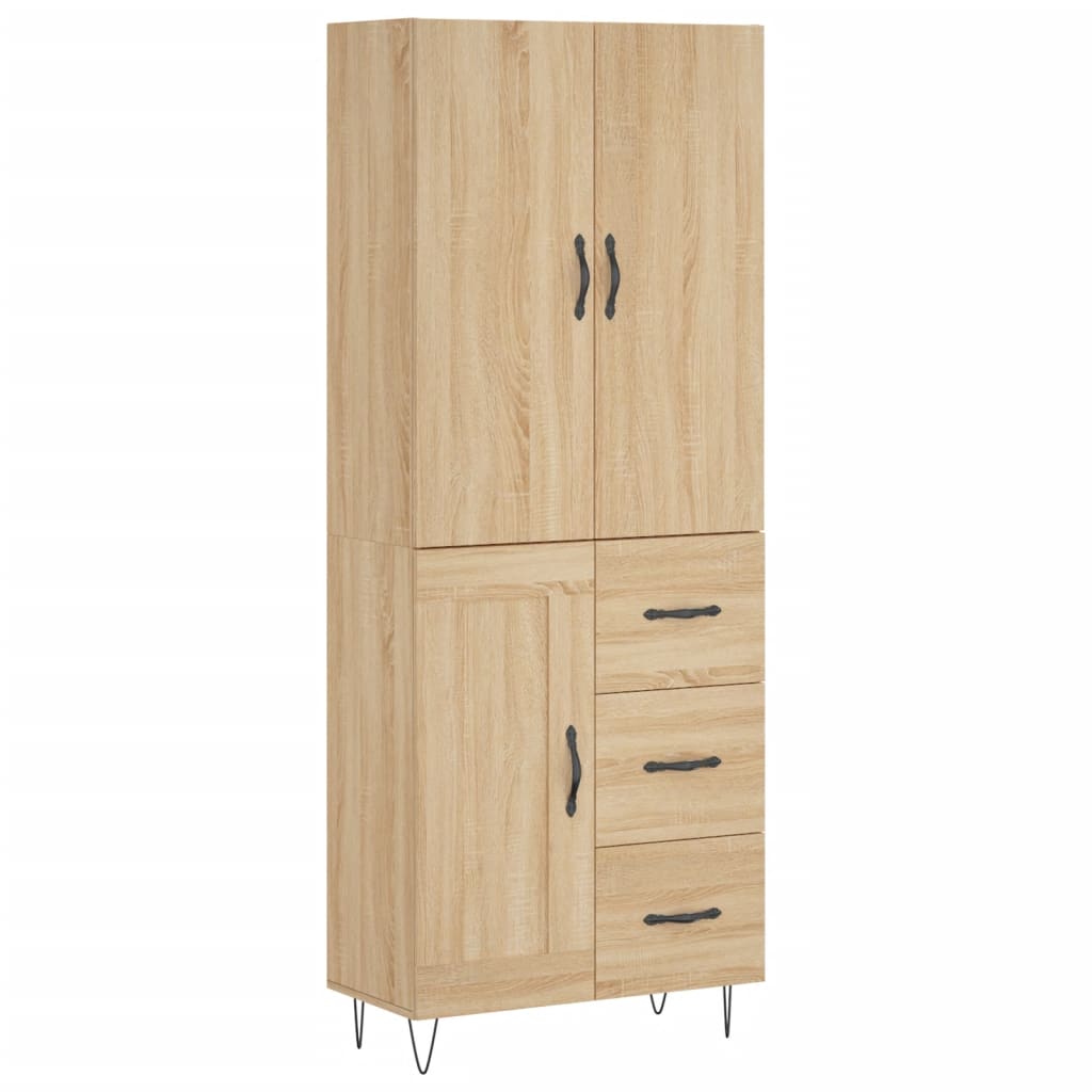 Buffet haut Chêne sonoma 69,5x34x180 cm Bois d'ingénierie