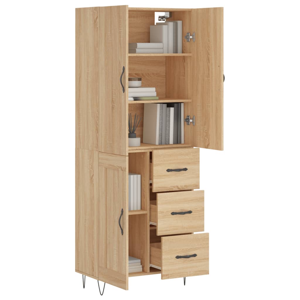 Buffet haut Chêne sonoma 69,5x34x180 cm Bois d'ingénierie - XIOS