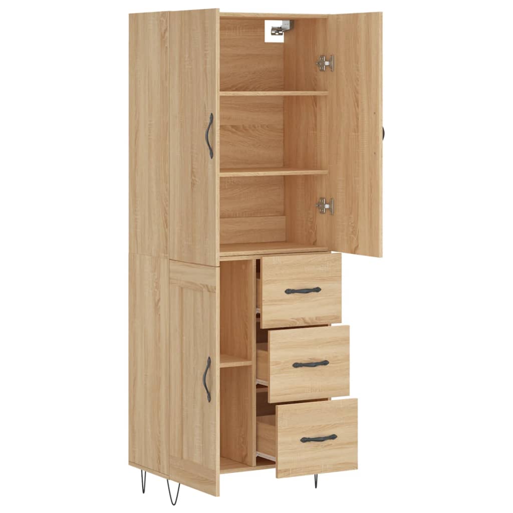 Buffet haut Chêne sonoma 69,5x34x180 cm Bois d'ingénierie