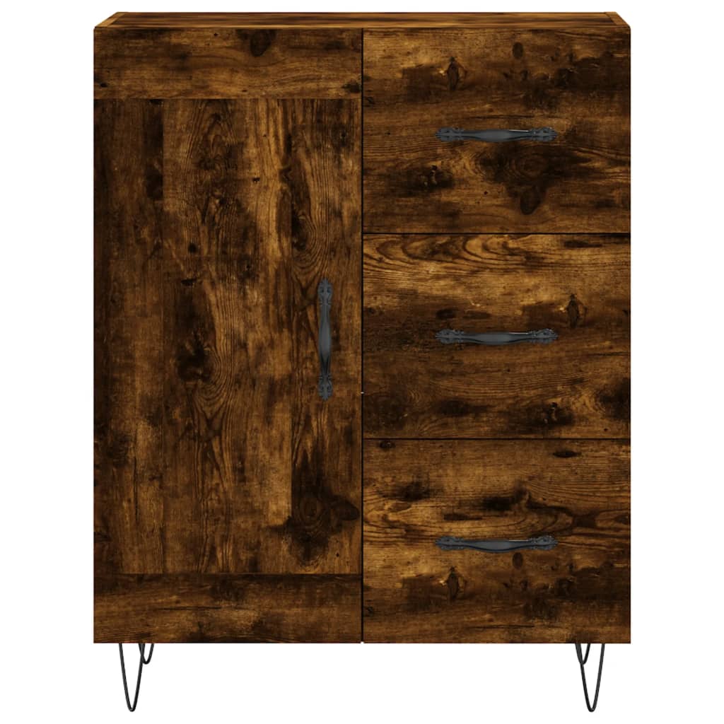 Buffet haut Chêne fumé 69,5x34x180 cm Bois d'ingénierie - XIOS
