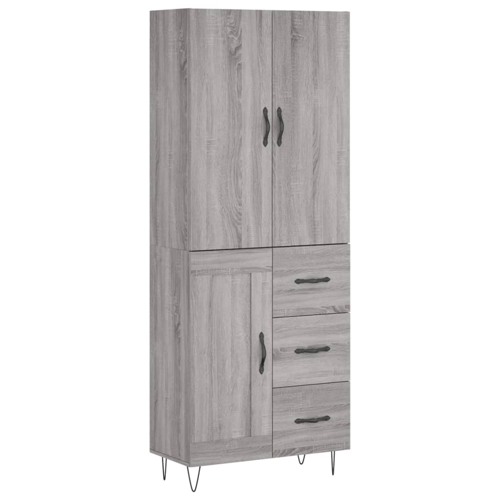 Buffet haut Sonoma gris 69,5x34x180 cm Bois d'ingénierie - XIOS