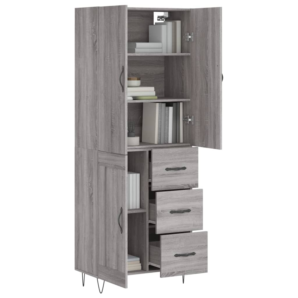 Buffet haut Sonoma gris 69,5x34x180 cm Bois d'ingénierie - XIOS