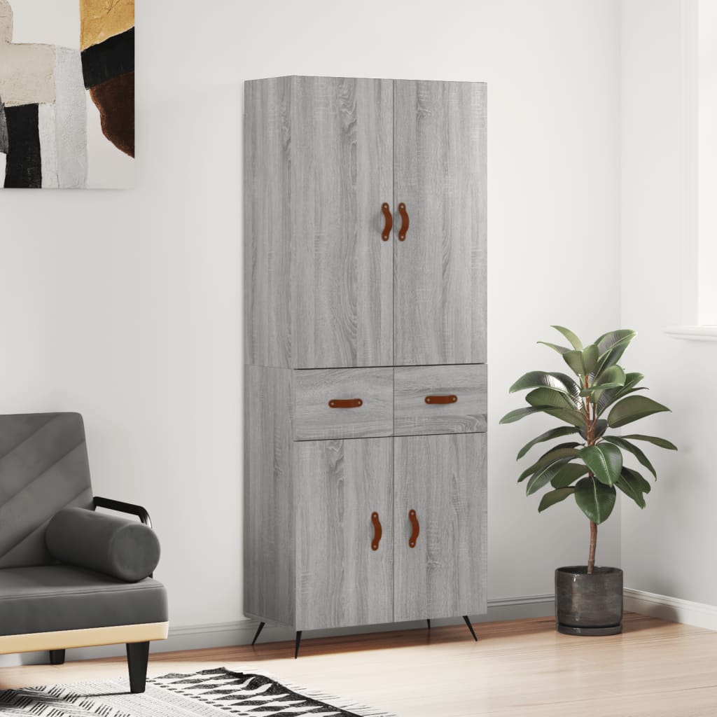 Buffet haut Sonoma gris 69,5x34x180 cm Bois d'ingénierie - XIOS