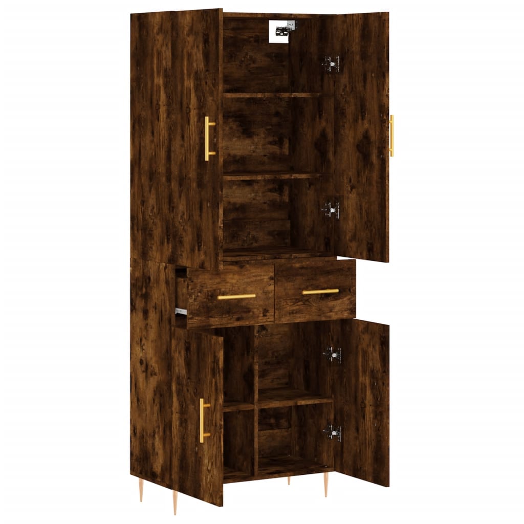 Buffet haut Chêne fumé 69,5x34x180 cm Bois d'ingénierie - XIOS