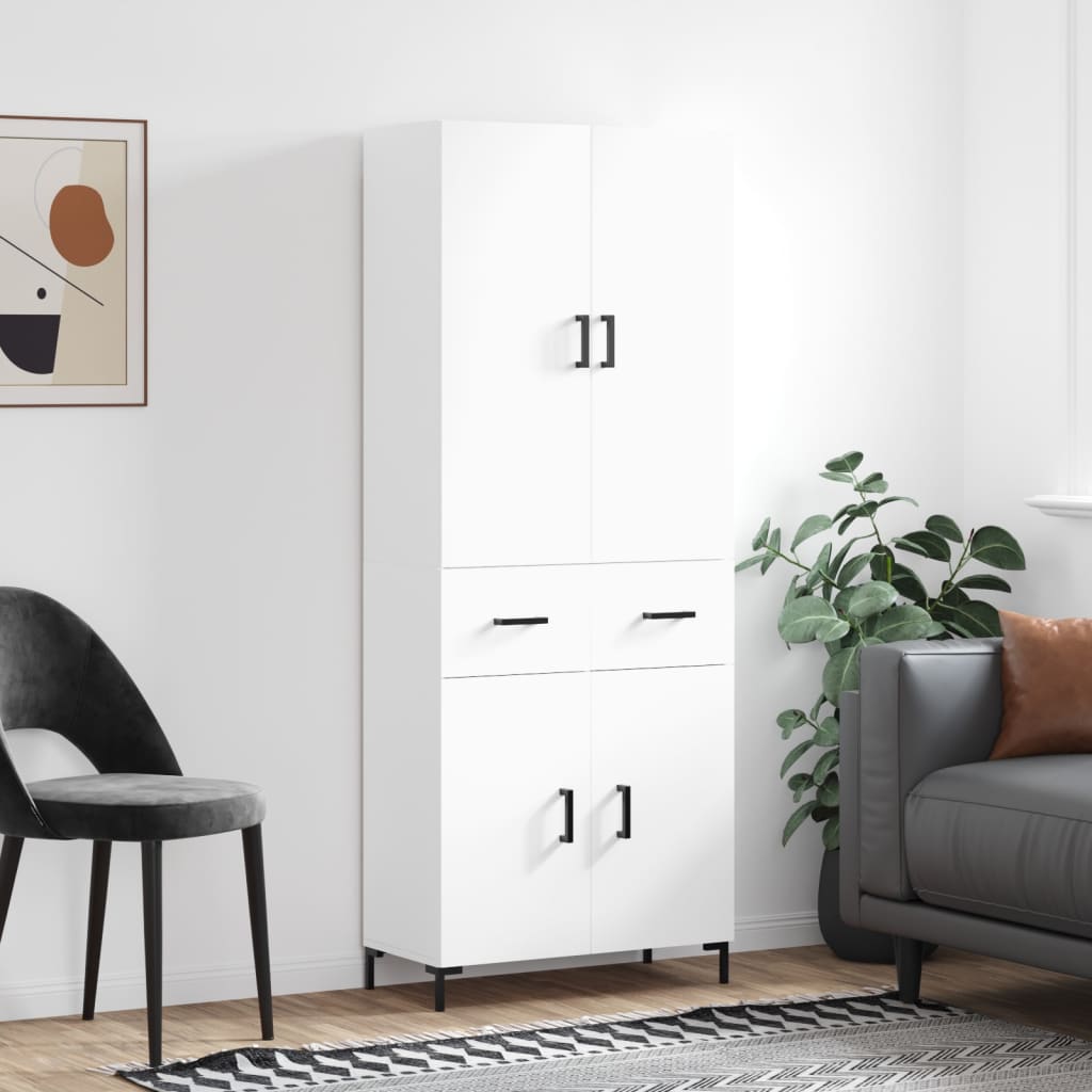Buffet haut Blanc 69,5x34x180 cm Bois d'ingénierie - XIOS