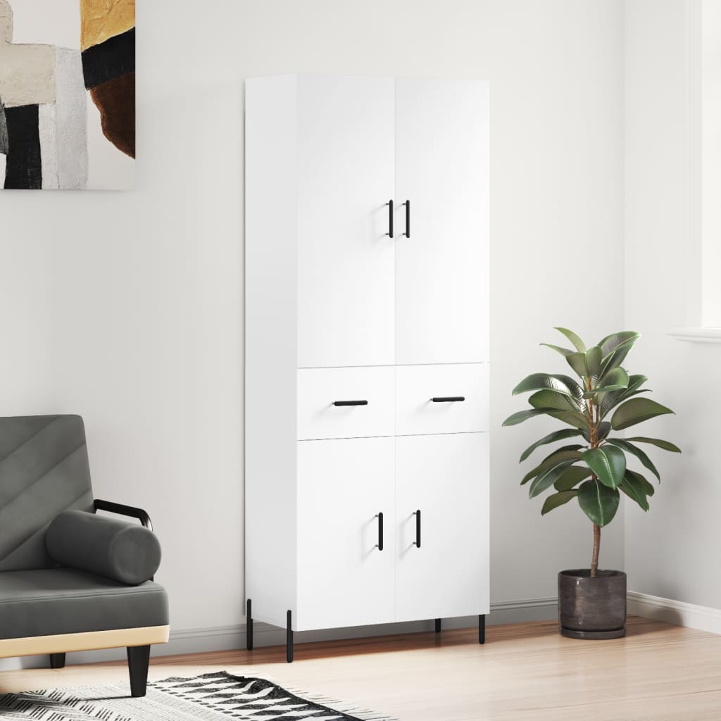 Buffet haut Blanc 69,5x34x180 cm Bois d'ingénierie - XIOS