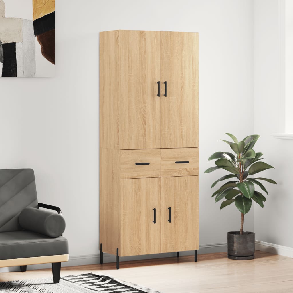 Buffet haut Chêne sonoma 69,5x34x180 cm Bois d'ingénierie - XIOS