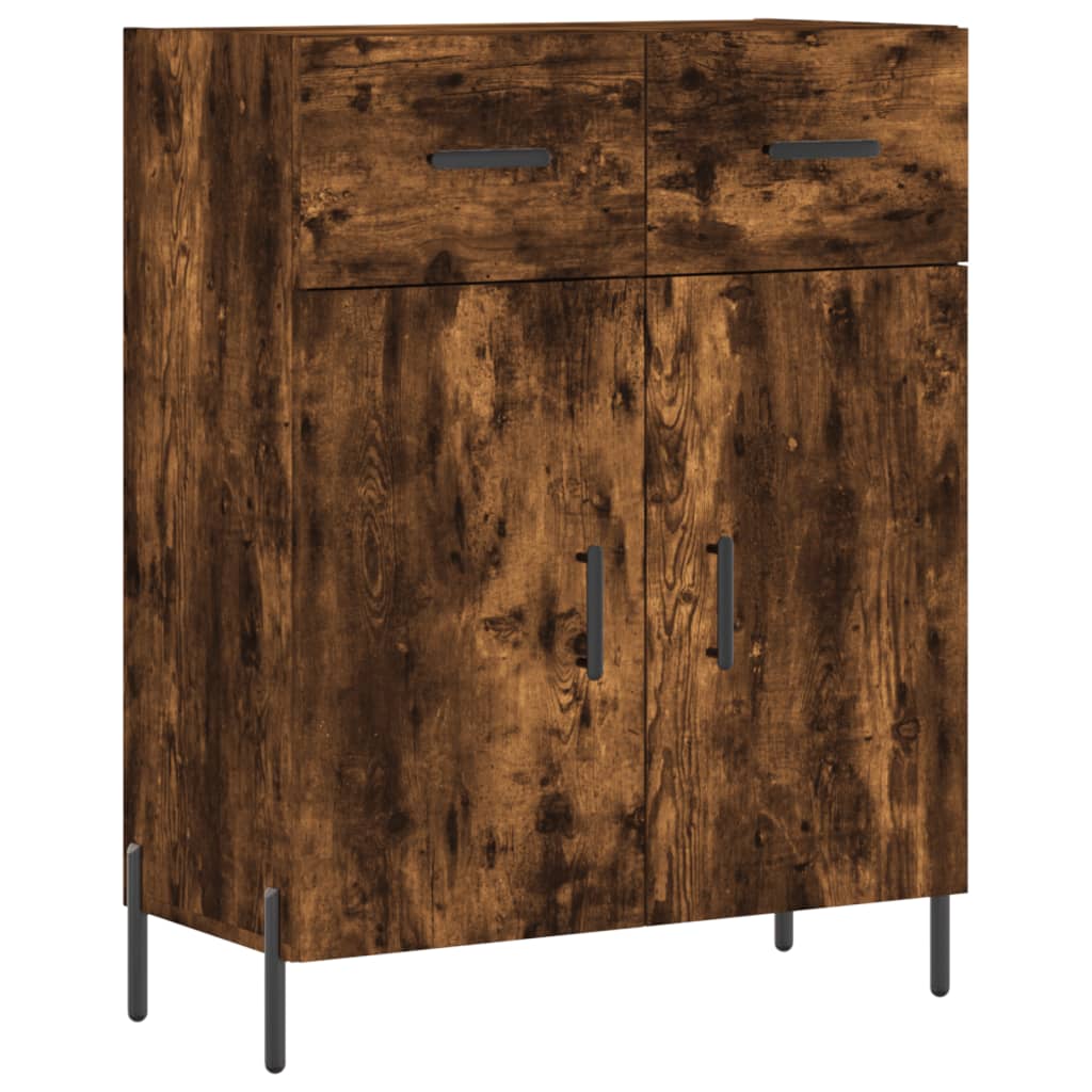Buffet haut Chêne fumé 69,5x34x180 cm Bois d'ingénierie - XIOS