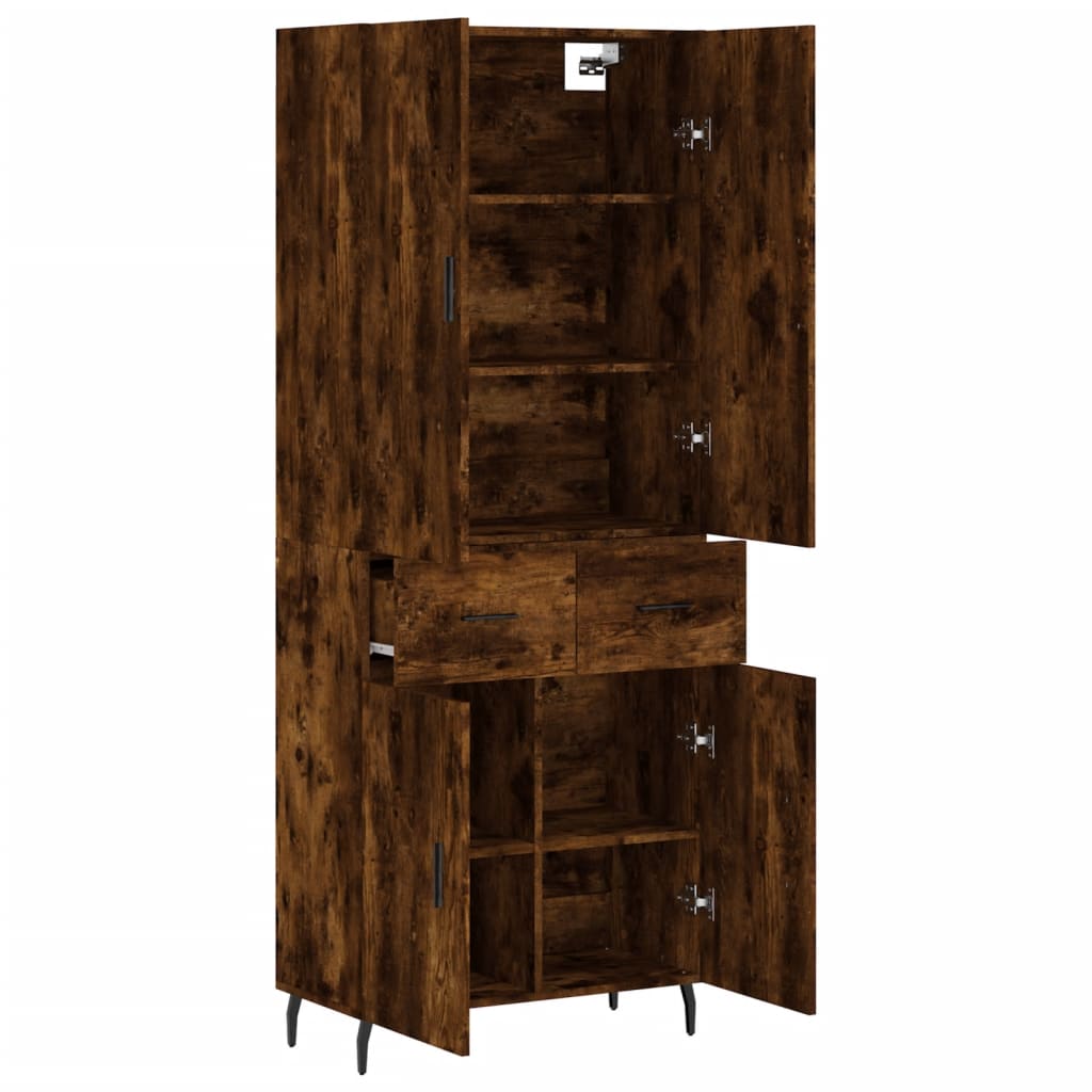 Buffet haut Chêne fumé 69,5x34x180 cm Bois d'ingénierie - XIOS