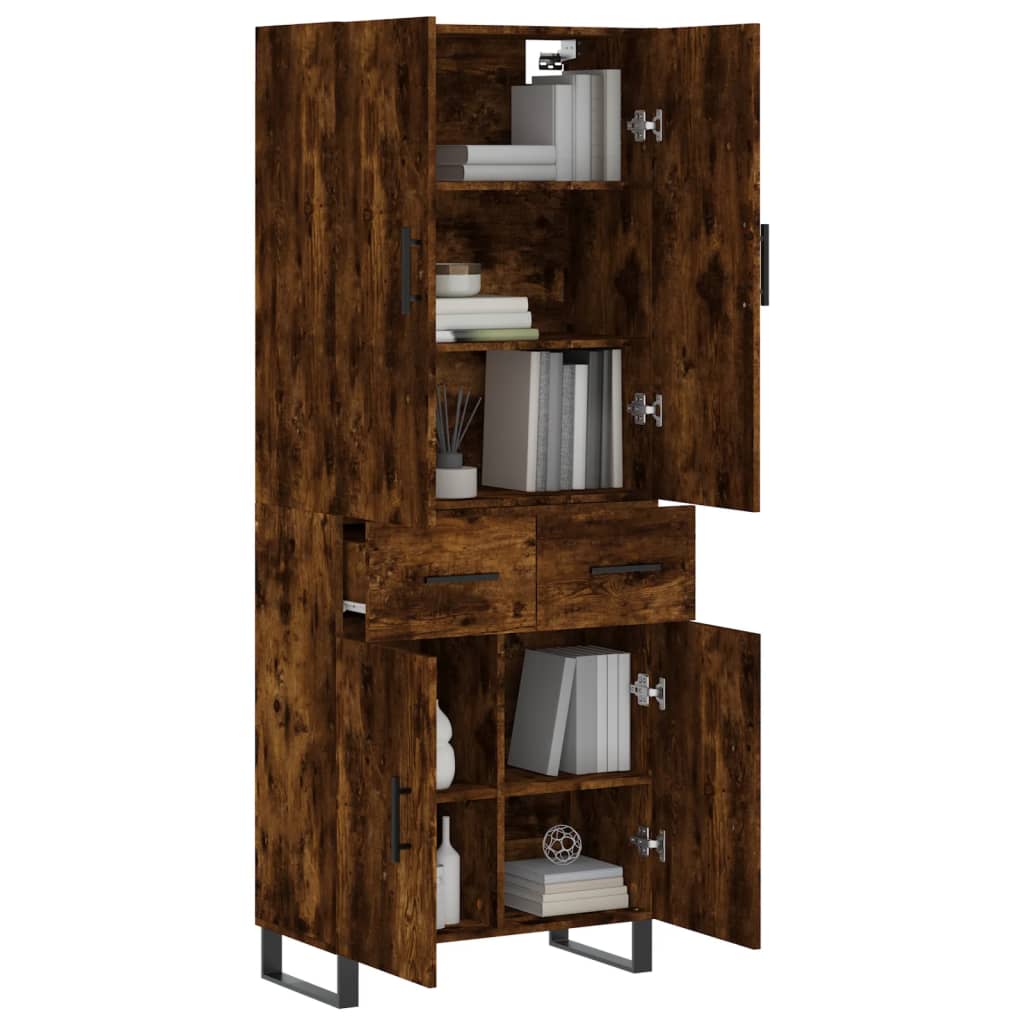 Buffet haut Chêne fumé 69,5x34x180 cm Bois d'ingénierie - XIOS