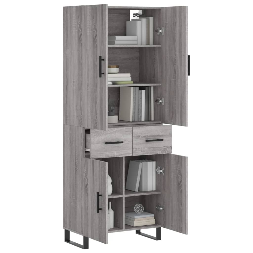 Buffet haut Sonoma gris 69,5x34x180 cm Bois d'ingénierie - XIOS