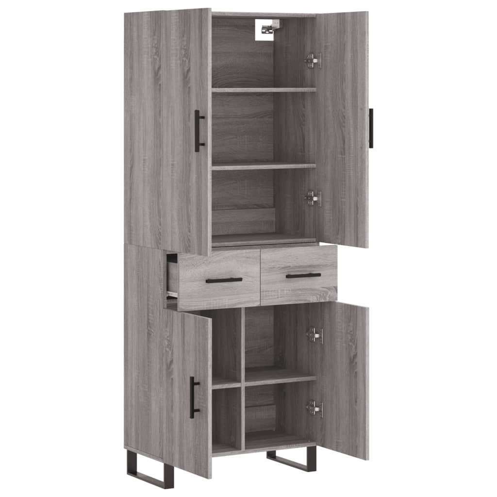 Buffet haut Sonoma gris 69,5x34x180 cm Bois d'ingénierie - XIOS