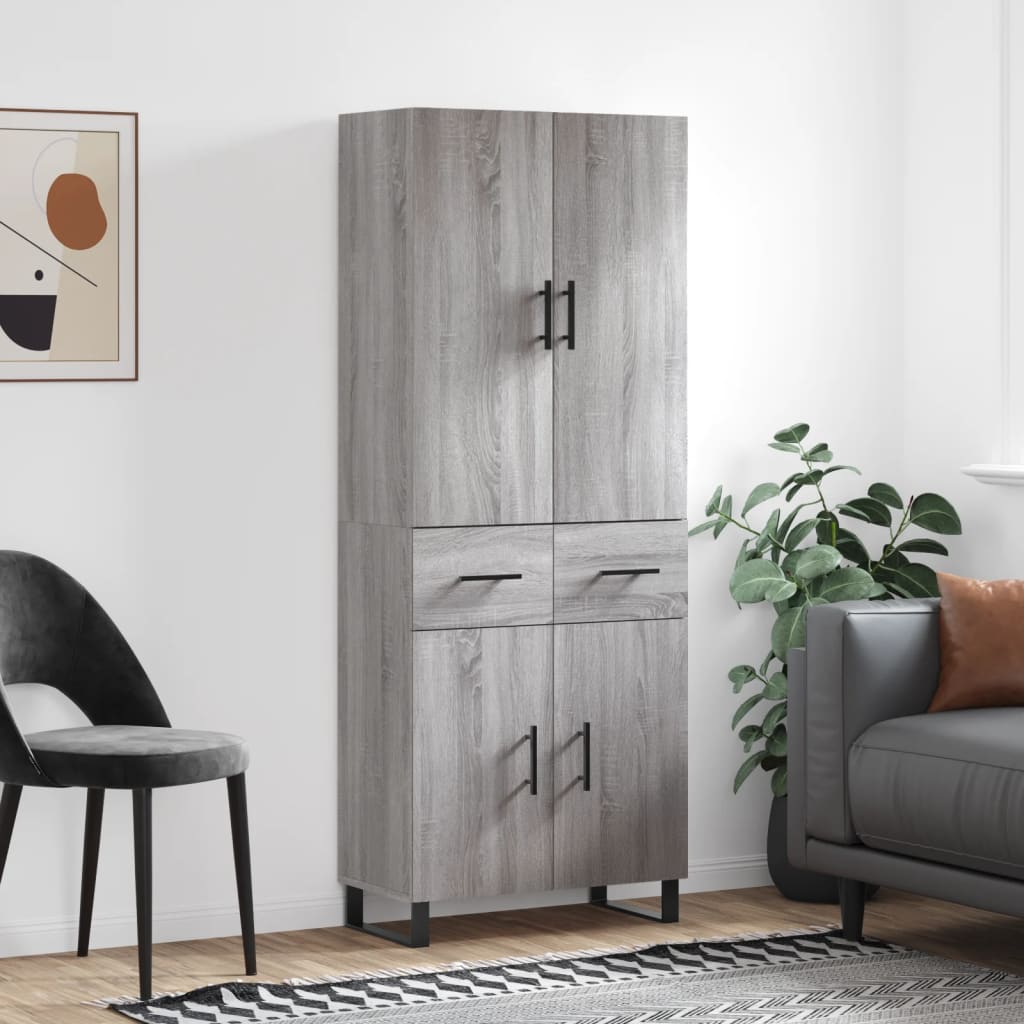 Buffet haut Sonoma gris 69,5x34x180 cm Bois d'ingénierie - XIOS