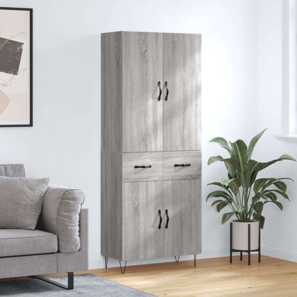Buffet haut Sonoma gris 69,5x34x180 cm Bois d'ingénierie - XIOS