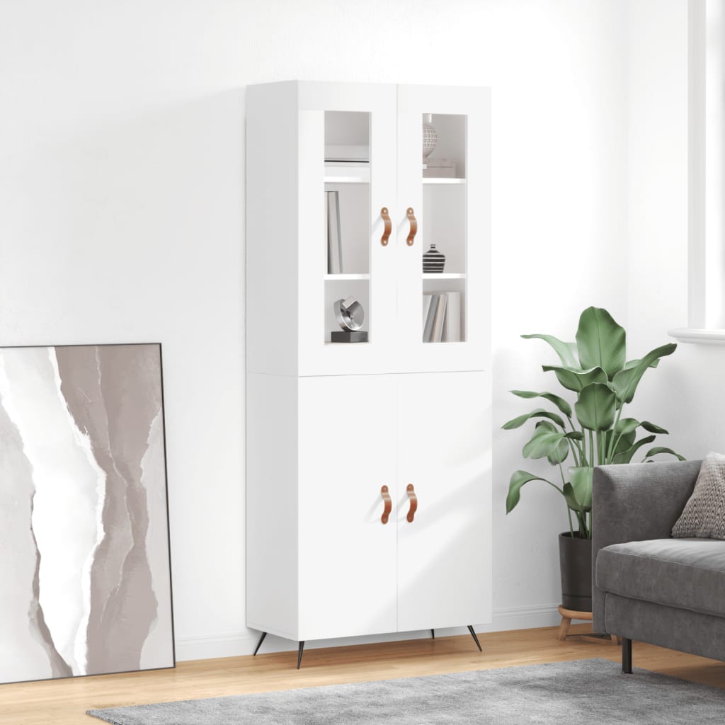 Buffet haut Blanc 69,5x34x180 cm Bois d'ingénierie Buffets & bahuts vidaXL