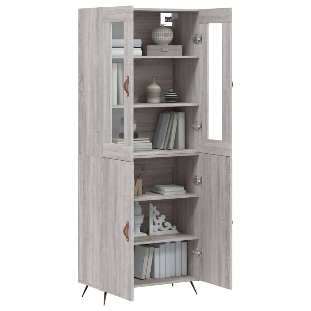 Buffet haut Sonoma gris 69,5x34x180 cm Bois d'ingénierie - XIOS
