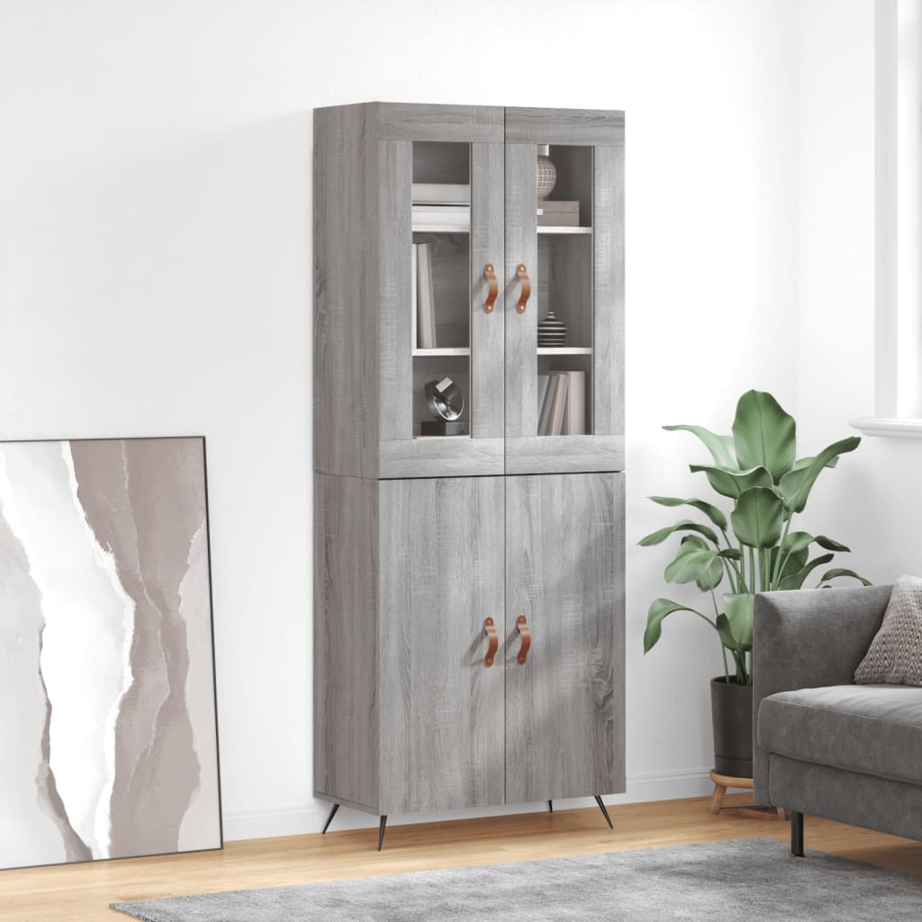 Buffet haut Sonoma gris 69,5x34x180 cm Bois d'ingénierie - XIOS