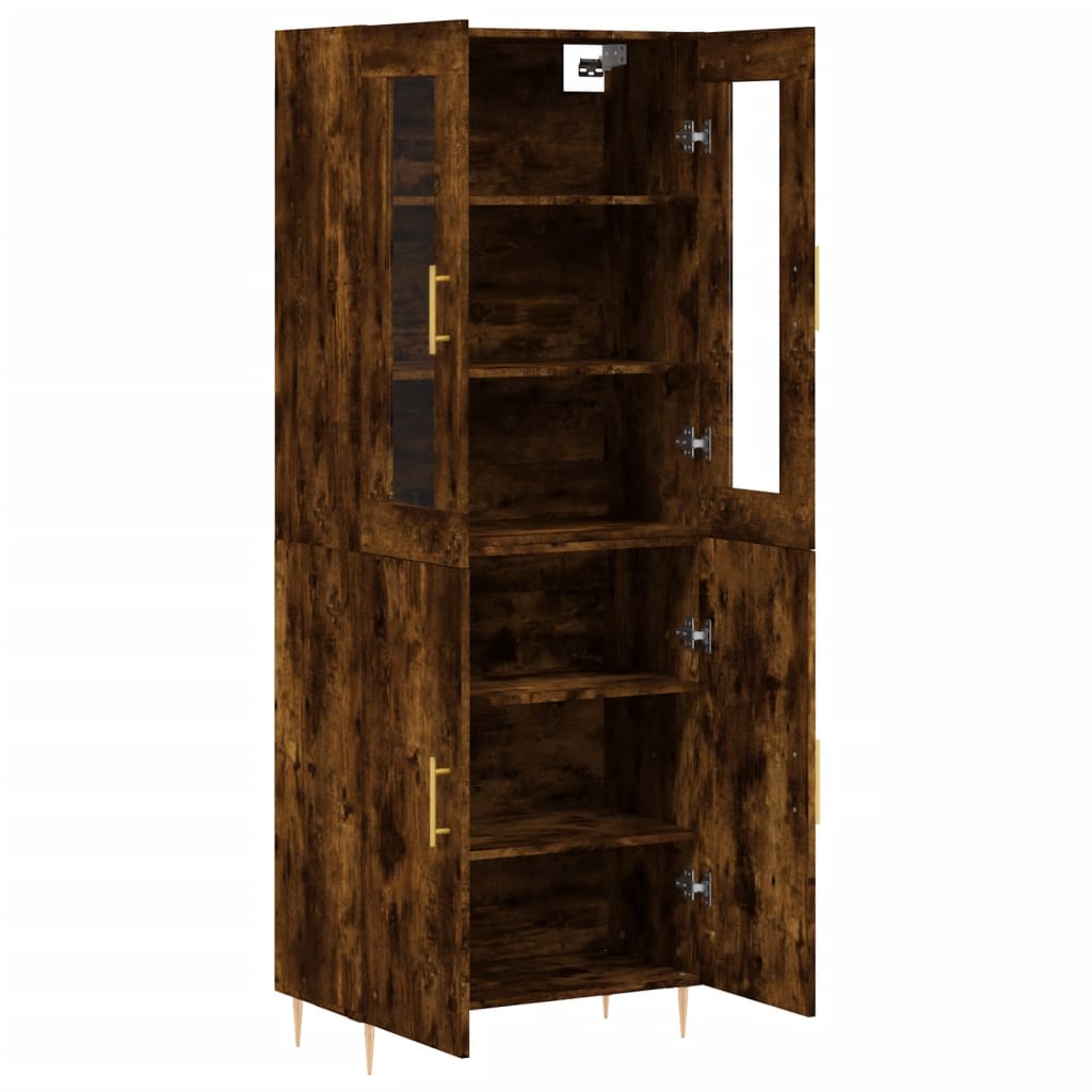 Buffet haut Chêne fumé 69,5x34x180 cm Bois d'ingénierie - XIOS
